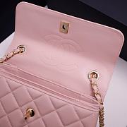 Chanel Pink Quilted Lambskin Leather Small Trendy CC Flap Bag 25*12*17cm - 3