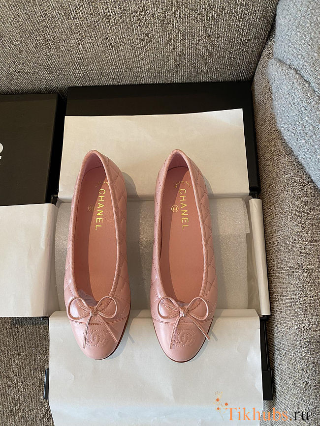 Chanel ballet flats pink leather  - 1
