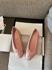 Chanel ballet flats pink leather  - 5