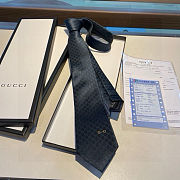 Gucci GG jacquard silk tie in navy blue - 6