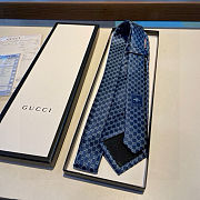 Gucci GG jacquard silk tie in navy blue - 5