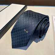 Gucci GG jacquard silk tie in navy blue - 3