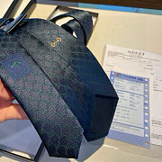Gucci GG jacquard silk tie in navy blue - 2