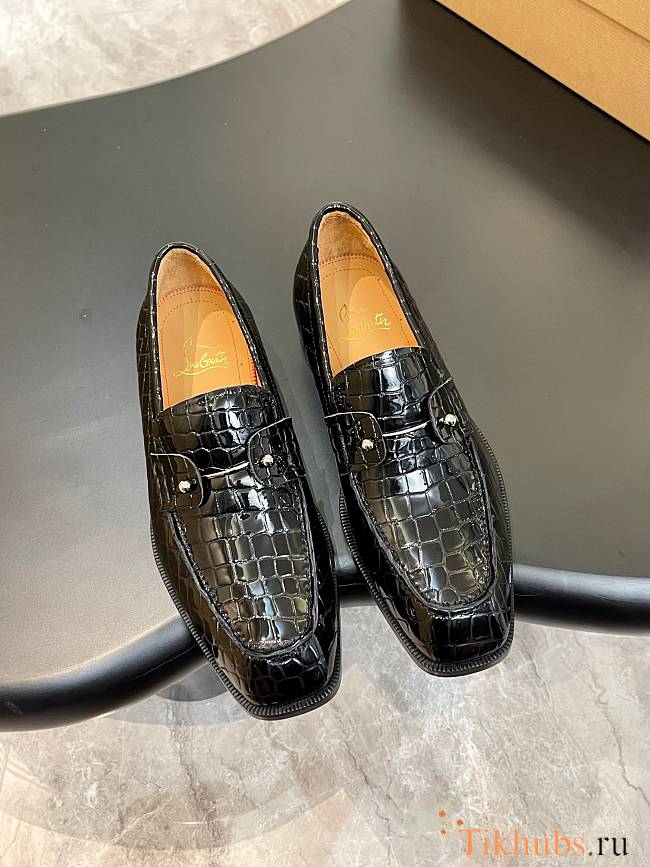 Christian Louboutin Urbino Moc loafers in black crocodile-embossed calfskin - 1