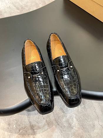 Christian Louboutin Urbino Moc loafers in black crocodile-embossed calfskin