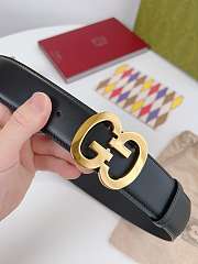 Gucci Leather Belt With Double G Buckle in black leather and gold-toned hardware 4cm - 3