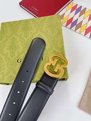 Gucci Leather Belt With Double G Buckle in black leather and gold-toned hardware 4cm - 2