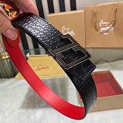 Christian Louboutin HAPPY RUI CL Logo Reversible Croc Leather Belt Black 3.5 cm - 3