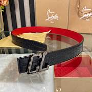 Christian Louboutin HAPPY RUI CL Logo Reversible Croc Leather Belt Black 3.5 cm - 2