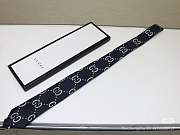 Gucci GG logo tie in navy blue. - 1