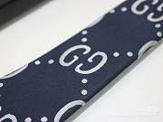 Gucci GG logo tie in navy blue. - 5
