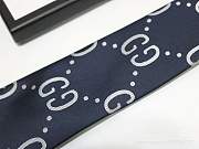Gucci GG logo tie in navy blue. - 3