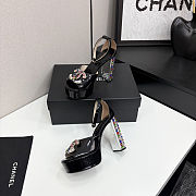 Chanel high-heeled sandals with rhinestones black 11cm - 4