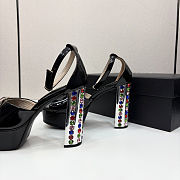 Chanel high-heeled sandals with rhinestones black 11cm - 3