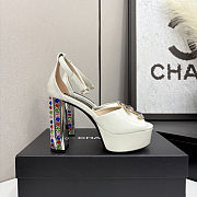 Chanel high-heeled sandals with rhinestones white 11cm - 1