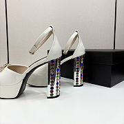 Chanel high-heeled sandals with rhinestones white 11cm - 5