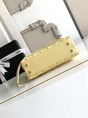Chanel Coco flap bag with top handle, yellow 24cm - 2