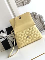 Chanel Coco flap bag with top handle, yellow 24cm - 3
