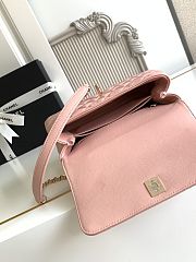 Chanel Coco flap bag with top handle in pink 24 cm - 6