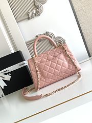 Chanel Coco flap bag with top handle in pink 24 cm - 4