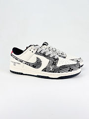 Nike SB Dunk Low x Louis Vuitton in white with black monogram fabric details - 4