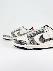 Nike SB Dunk Low x Louis Vuitton in white with black monogram fabric details - 3