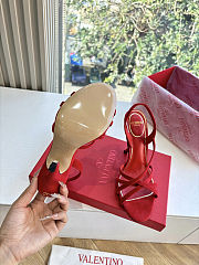 Valentino Garavani 105mm Fetishique velvet in red high heel 10.5 cm - 4
