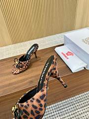 Versace 85mm Opera Bow leopard-print mules - 3