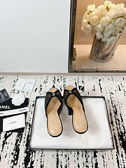 Chanel black mesh peep toe CC mules 7cm - 4