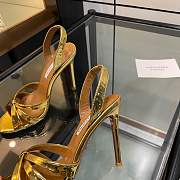 Aquazzura Moves 105 sandals in gold metallic leather 10.5 cm - 6