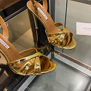 Aquazzura Moves 105 sandals in gold metallic leather 10.5 cm - 2