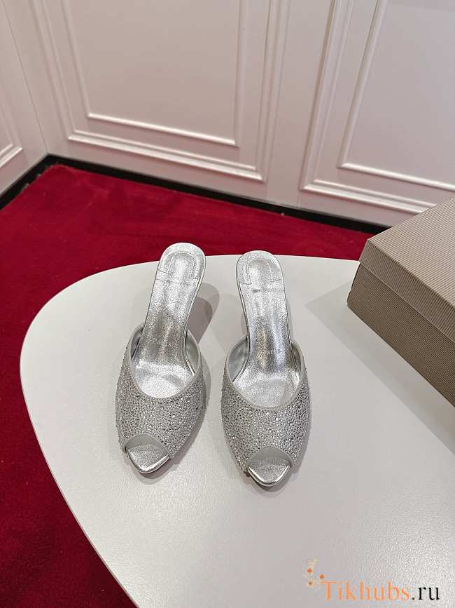 Christian Louboutin Me Dolly Strass mules in silver  and strass 5.5 cm - 1