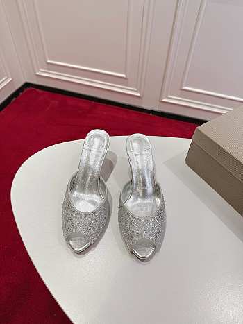 Christian Louboutin Me Dolly Strass mules in silver  and strass 5.5 cm