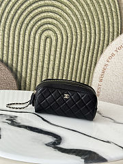 Chanel  Caviar Quilted Toiletry Case With Chain Black 18*9*9 cm - 1
