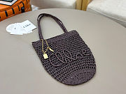 Chloé Summer Banana small tote bag in dark brown raffia 22*30*2cm - 6