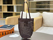 Chloé Summer Banana small tote bag in dark brown raffia 22*30*2cm - 5