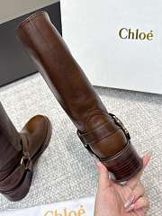 Chloé Dakota brown leather biker boots with gold-tone hardware - 6