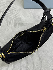 Prada Tessuto Nylon Saffiano Mini Re-Edition 2005 Bag Black 22x18x6.5cm - 4