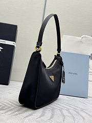 Prada Tessuto Nylon Saffiano Mini Re-Edition 2005 Bag Black 22x18x6.5cm - 3