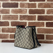 Gucci GG Emblem small bucket bag in beige and dark brown 20.5X18X11.5cm - 2