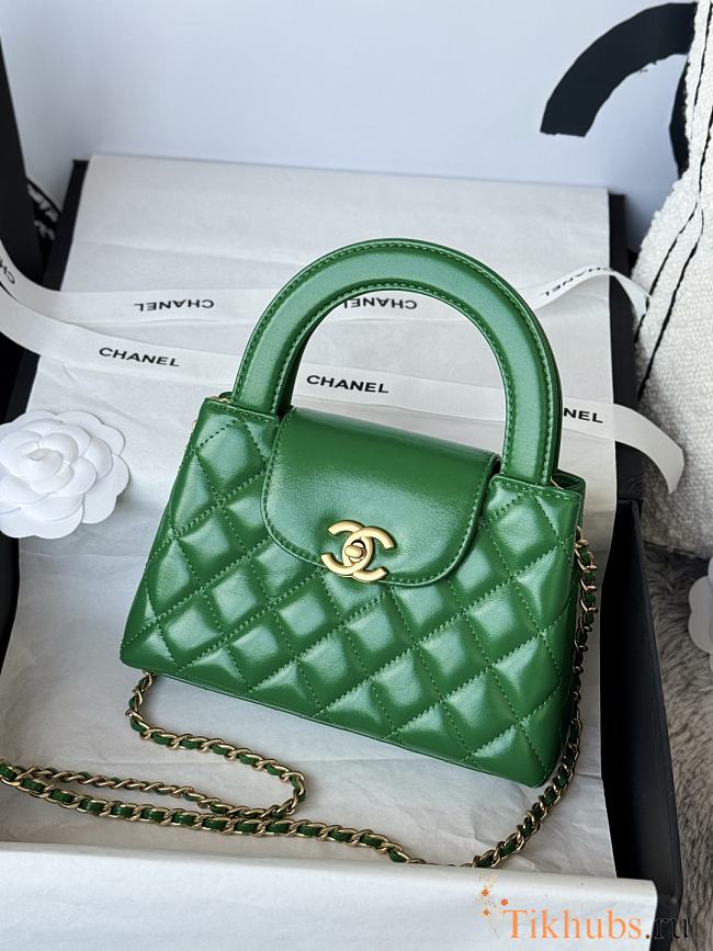  Chanel Nano Kelly Shopper bag calfskin leather in green 13-19-7cm - 1