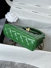 Chanel Nano Kelly Shopper bag calfskin leather in green 13-19-7cm - 4
