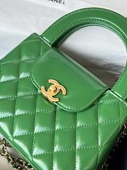  Chanel Nano Kelly Shopper bag calfskin leather in green 13-19-7cm - 2