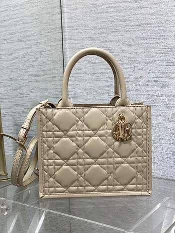 Dior Book Tote bag in light brown calfskin leather 26x12x21 cm