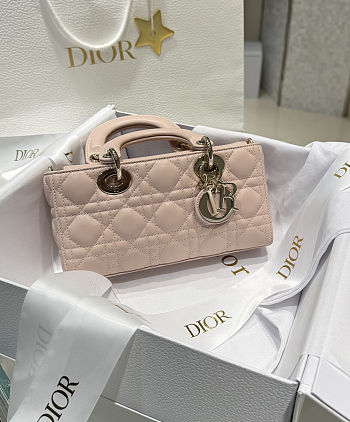  Dior Micro Lady D-Joy bag in powder pink cannage lambskin 22*12*6cm
