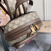 Gucci Ophidia GG Supreme small backpack in beige canvas 22x29x15 cm - 3