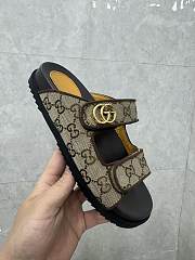 GG Slider Sandal with Double Beige and Black - 6