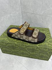 GG Slider Sandal with Double Beige and Black - 5