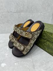GG Slider Sandal with Double Beige and Black - 3