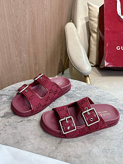 Gucci sandals with a GG monogram canvas in burgundy - 6